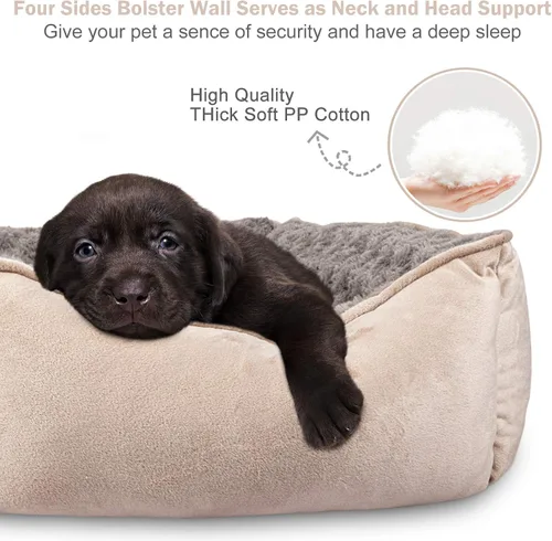 Vista 2 de JOEJOY - Cama rectangular para perros grandes, medianos y pequeños, lavable a máquina, sofá cama, antideslizante, suave, transpirable, duradero