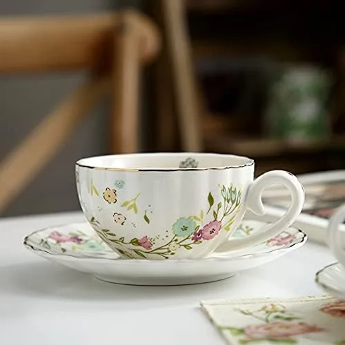 Vista 4 de Tazas de café creativas de porcelana taza y platillo de cerámica juegos simples de diseño moderno tazas de café tazas para café decoración del hogar