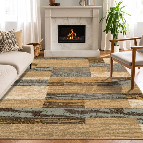 Vista 19 de Superior - Alfombra de pasillo, reverso de yute, moderna, geométrica, para dormitorio, oficina, sala de estar, entrada, suelo de madera dura