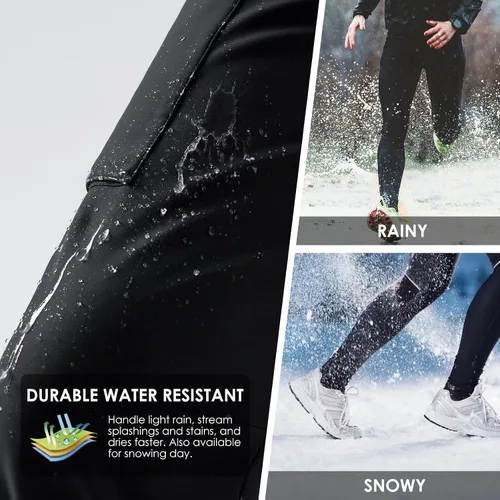 Vista 4 de BALEAF Pantalones cargo de senderismo con forro polar para hombre impermeables softshell y bolsillos con cremallera