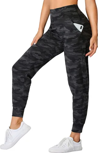 Vista 13 de Oalka - Pantalones deportivos para mujer, con cintura alta y bolsillos, para hacer deporte, yoga y entrenar