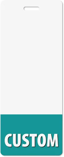 Vista 9 de Personalizado Badge Buddy – en color rosa bebé – vertical de gran tamaño – Tarjeta de respaldo de doble cara – Duradera y resistente al agua, ideal
