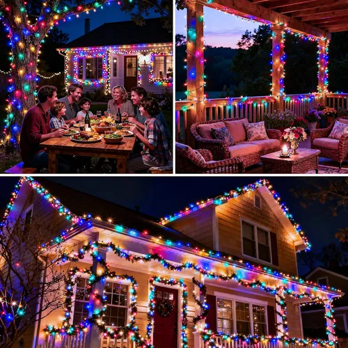Vista 5 de btfarm Paquete de 2 luces solares de Navidad para exteriores, total de 78 pies, 240 luces LED solares en cadena para exteriores, impermeables, 8
