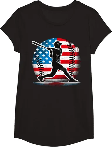 Vista 9 de Camiseta de jugador de béisbol estadounidense con bandera de Estados Unidos
