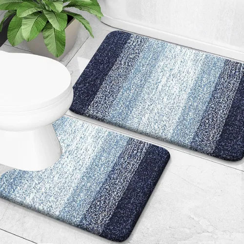 Vista 72 de OLANLY - Juego de tapetes para baño de 2 piezas, de microfibra, suaves y absorbentes, antideslizantes, lavables a máquina y para secadora, felpudos