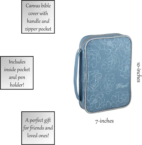 Vista 3 de Creative Brands Faithworks - Funda de lona de polietileno para Biblia con asa de transporte y bolsillo frontal, colección Gifts of Faithworks, 7 x