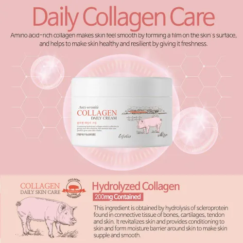 Vista 2 de Esfolio Crema facial diaria antiarrugas de colágeno – Hidratante ligera con extractos botánicos de colágeno hidrolizado para una piel suave y suave