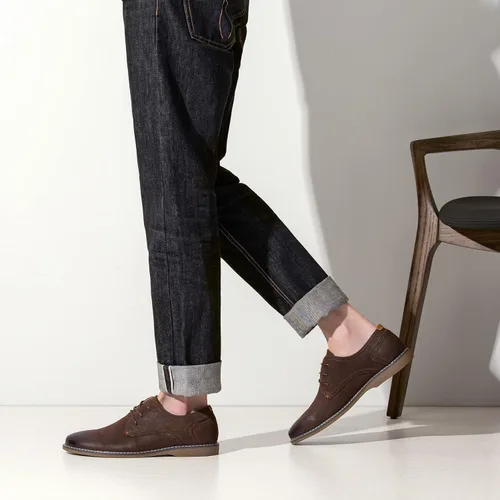 Vista 7 de Jousen Zapatos de vestir casuales para hombre, zapatos de vestir clásicos de gamuza para hombre