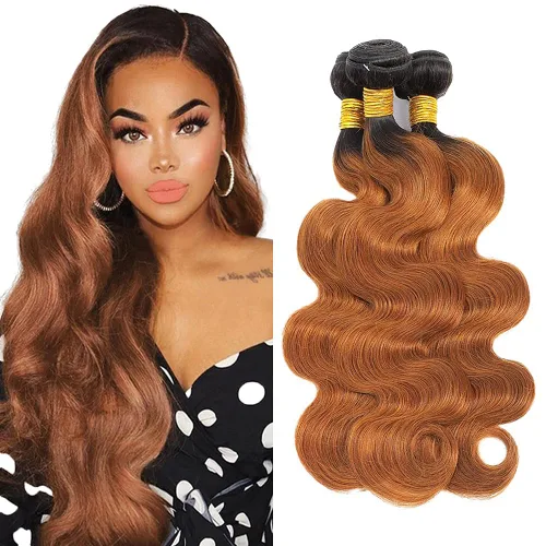 Vista 78 de 300g 1B27 Human Hair Bundles Honey Blonde Bundles Human Hair 10A Brazilian Virgin Remy Hair Extensions 8 10 12 Inch