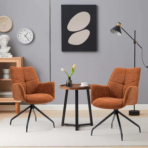 Vista 7 de Sillas de escritorio de oficina con patas de metal, silla de tocador tapizada con ruedas, silla giratoria de oficina en casa con respaldo ergonómico