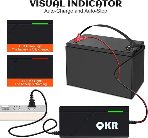 Vista 6 de Cargador de batería LiFePO4 de 14.6V 10A especial para batería LiFePO4 de 12V, cargador de goteo para batería de fosfato de hierro y litio