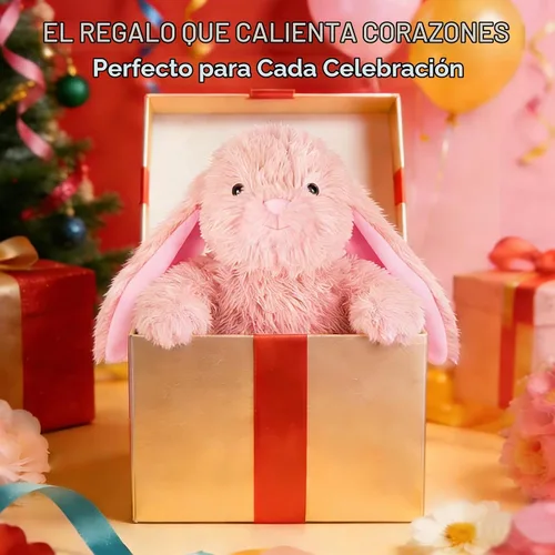 Vista 9 de SuzziPals Almohadilla térmica de conejo rosa calentable y refrigerable para calmar y relajar, peluche de conejo rosa lavanda para molestias