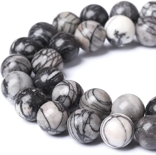 Vista 127 de 100 cuentas de piedra multicolor natural de 0.236 pulgadas (0.236 in), cuentas espaciadoras sueltas redondas para hacer pulseras, collares, aretes
