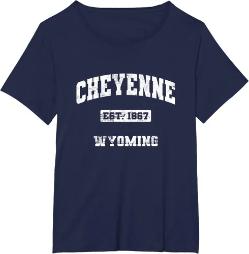Vista 13 de Cheyenne Wyoming WY vintage state Camiseta de estilo atlético, Negro