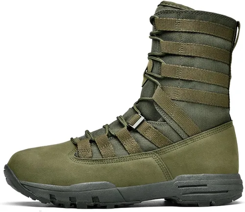 Vista 2 de Kervaky Botas tácticas para hombre, botas militares, botas de combate, botas ligeras, botas de trabajo, botas de senderismo, botas antideslizantes