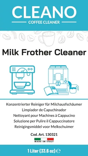 Vista 7 de CLEANO Limpiador espumador de leche, limpiador de espuma de leche para máquinas de café. Alcalino hasta 32 limpiadores y accesorios de barista