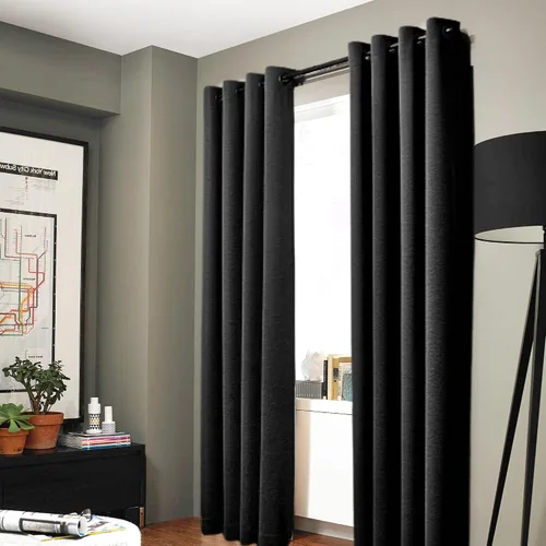 Vista 10 de Gorgeous Home - Panel de cortina de ventana de lino K92 de 1 pieza, liso, con ojales de bronce, 3 capas de forro de espuma, 100% térmica