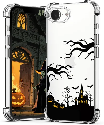 Vista 11 de Funda transparente para iPhone 17 Pro Max, diseño de calabaza negra Funda protectora suave para iPhone 17 Pro Max Halloween Pumpkin