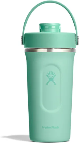Vista 13 de Hydro Flask Botella agitadora – Botella de gimnasio de acero inoxidable aislada para preentrenamiento y proteína 24 onzas Agave Verde