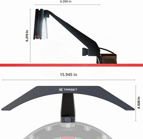 Vista 6 de Target Darts Tablero de Dardos LED - Iluminación de Tablero de Dardos Brillante Cable Extra Largo de 3m Se Ajusta de Forma Segura a Todos