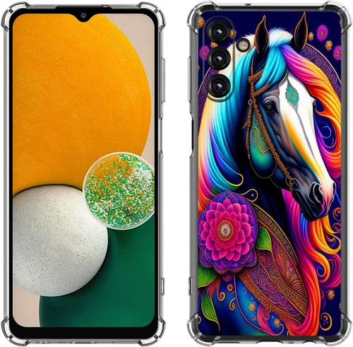 Vista 27 de Samsung Galaxy A14 5G - Funda para teléfono celular, diseño de flores de mariposa azul, a prueba de golpes, TPU con bordes elevados, compatible