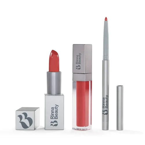 Vista 22 de Rinna Beauty Icon Lip Kit - Amelia - Kit de labios todo en uno, incluye lápiz labial, brillo de labios, delineador de labios, aspecto rosa dulce