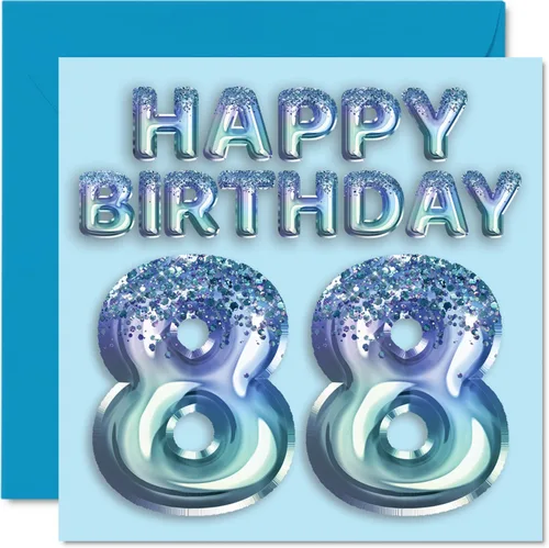 Vista 197 de Stuff4 Tarjeta de primer cumpleaños para niños, globo de fiesta con purpurina azul, tarjetas de feliz cumpleaños para niño de 1 año, nieto, hijo, 57