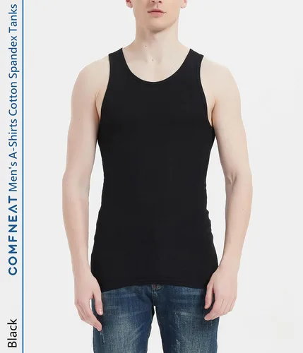 Vista 2 de Comfneat Paquete de 6 camisetas sin mangas de algodón y elastano para hombre