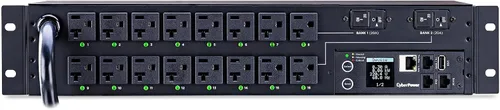 Vista 11 de CyberPower PDU41001 PDU conmutada, 100-120V/15A (reducido a 12A), 8 tomas, montaje en rack 1U