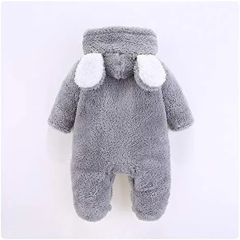 Vista 3 de VNVNE - Enterizo con capucha para recién nacido, traje para la nieve, con diseño de caricaturas, de oso, de forro felpa