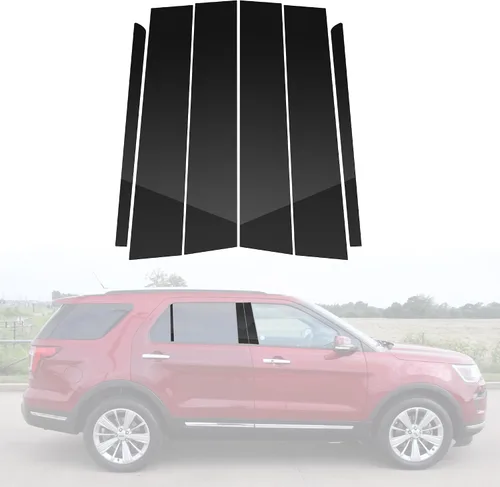 Vista 18 de BASIKER Compatible con Ford Explorer 2002 a 2010 Kit de moldura de poste de pilar con teclado/sin teclado, cubierta de pilar B de ventana de puerta