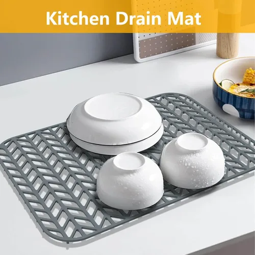 Vista 34 de Protectores de fregadero de cocina de 12 x 11 y 13 x 11 pulgadas, protectores de silicona para fregadero de cocina para la parte inferior del Gris