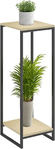 Vista 9 de Soporte para plantas de 34 pulgadas de alto para interiores, estante moderno de 2 niveles, organizador de macetas de esquina para sala de estar