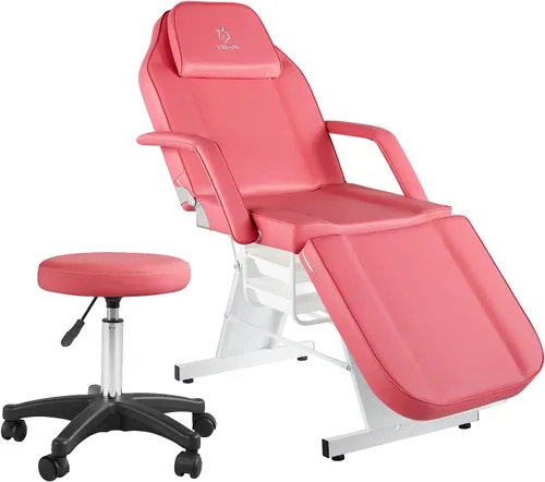 Vista 13 de Silla facial, silla de tatuaje de 73 pulgadas para cliente, mesa de masaje ajustable de 3 secciones con taburete, camas de belleza multiusos