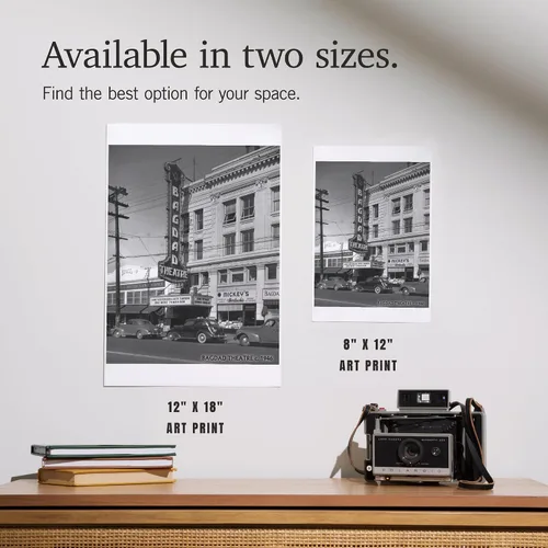 Vista 6 de Lantern Press Seattle, WA, Bagdad Theatre in Ballard, 8x12 Inch Art Print Wall Decor