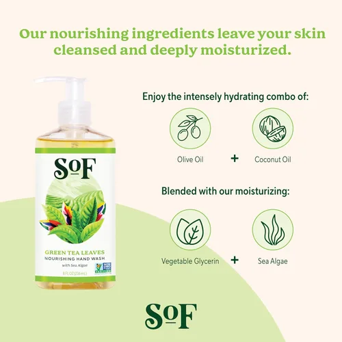 Vista 5 de SoF - Jabón nutritivo para manos, con algas marinas hidratantes, coco y aceite de oliva, vegano y sin OMG, libre de ftalatos, sulfatos y parabenos