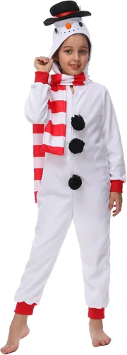 Vista 13 de Wizland Disfraz de animal para niños, leopardo, vaca, mono, reno, gato negro, dálmata, muñeco de nieve, mono de Papá Noel