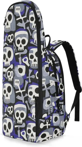 Vista 2 de Sporting Goods - Bolsa de tenis transpirable con calavera abstracta blanca para tenis, bádminton, bolsa de tenis para mujer