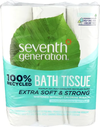Vista 8 de Seventh Generation - Papel higiénico (2 capas, 100 % papel reciclado, 500 hojas, 60 unidades), color blanco 500 Sheets Per Roll, Extra Soft &