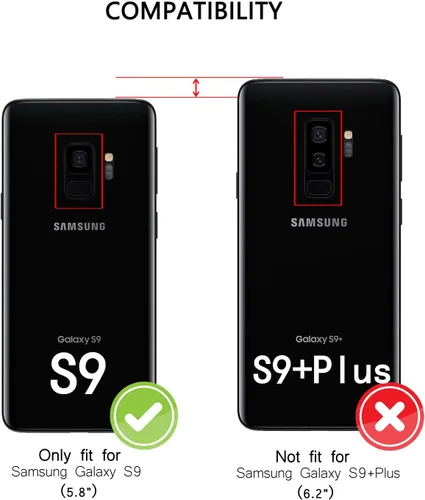 Vista 6 de Funda para Samsung Galaxy S9, Samsung Galaxy S9, funda tipo cartera, soporte magnético, funda protectora de piel retro con tapa para identificación