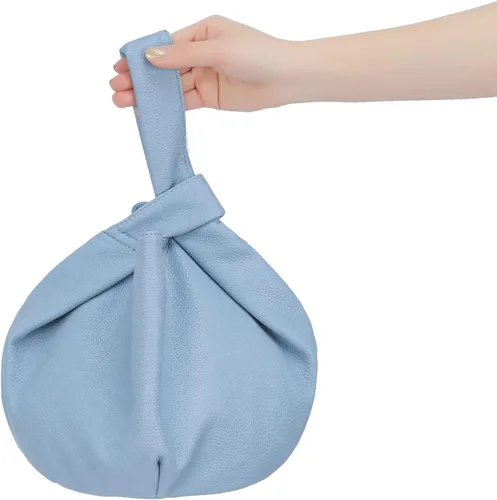 Vista 3 de Bolsa pequeña para mujer, de piel suave, con asa superior, bolsa de nudo, monederos y bolsos