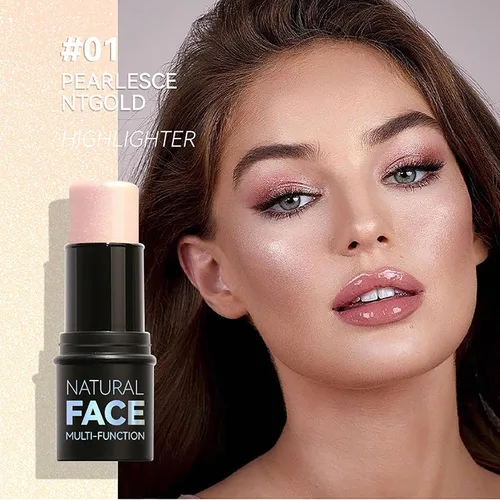 Vista 4 de Palitos de contorno en crema, 3 unidades, iluminador, bronceador, rubor, contorno de maquillaje facial, lápiz bronceador, crema para mejillas, rubor