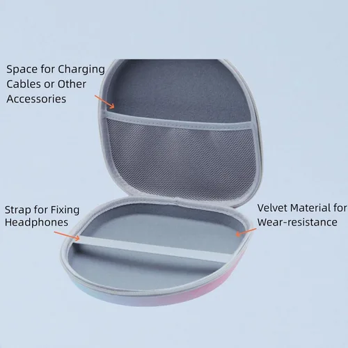 Vista 3 de Funda rígida EVA para auriculares Edifiers W820NB Plus, funda rígida de transporte compatible con auriculares y accesorios W820NB Plus, a prueba