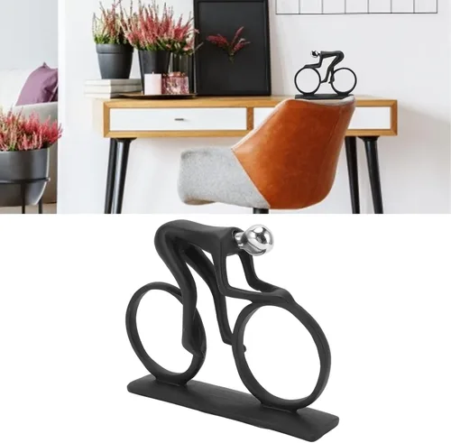 Vista 3 de Adorno de bicicleta, escultura artística, decoración del hogar, estatua de deportes, hobby, adorno de bicicleta, estatua de metal, decoración