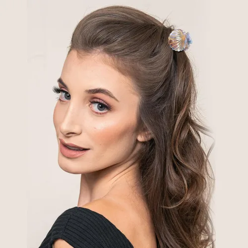 Vista 7 de Lurrose Pinzas para el pelo de concha marina: pequeños clips de mandíbula de concha, mini accesorios para el cabello de playa para disfraz de sirena