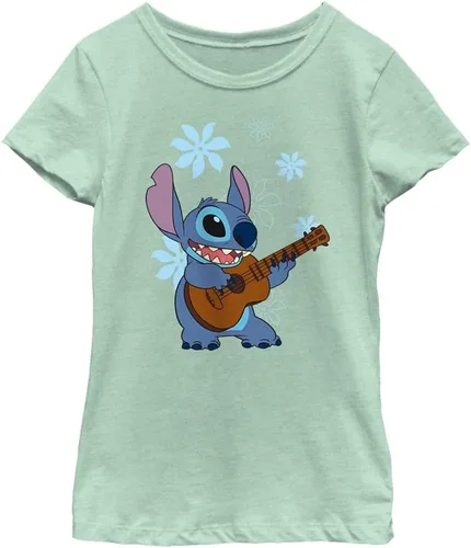 Vista 4 de Camiseta de danza floral Lilo & Stitch con ukelele para niñas Gris asfalto