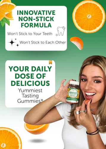 Vista 3 de Lunakai Gomitas de vitamina C para adultos y niños, vitaminas orgánicas VIT C veganas masticables en gomitas – 250 mg para adultos, niños y niños
