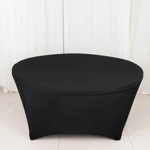 Vista 43 de Efavormart - Mantel rectangular de elastano elástico beige de 4 pies