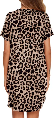 Vista 5 de Ekouaer - Camisón abotonado con cuello en V para mujer