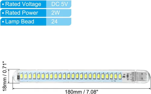 Vista 2 de PATIKIL Luz nocturna USB, portátil, enchufable, pequeña luz LED con 24 cuentas de lámpara con interruptor de sensor táctil, luz USB para baño
